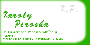 karoly piroska business card
